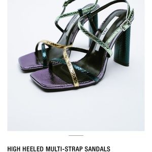 NWOT Zara High Heel Multi Strap Sandals